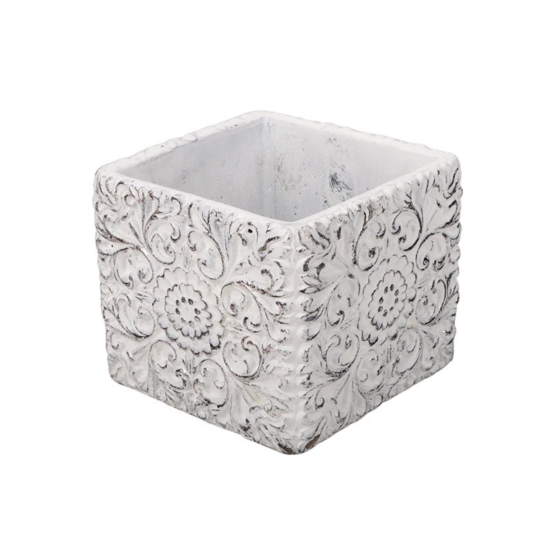 Baroque cement kockakasp&oacute; antikolt ez&uuml;st 11,5x11,5x11cm