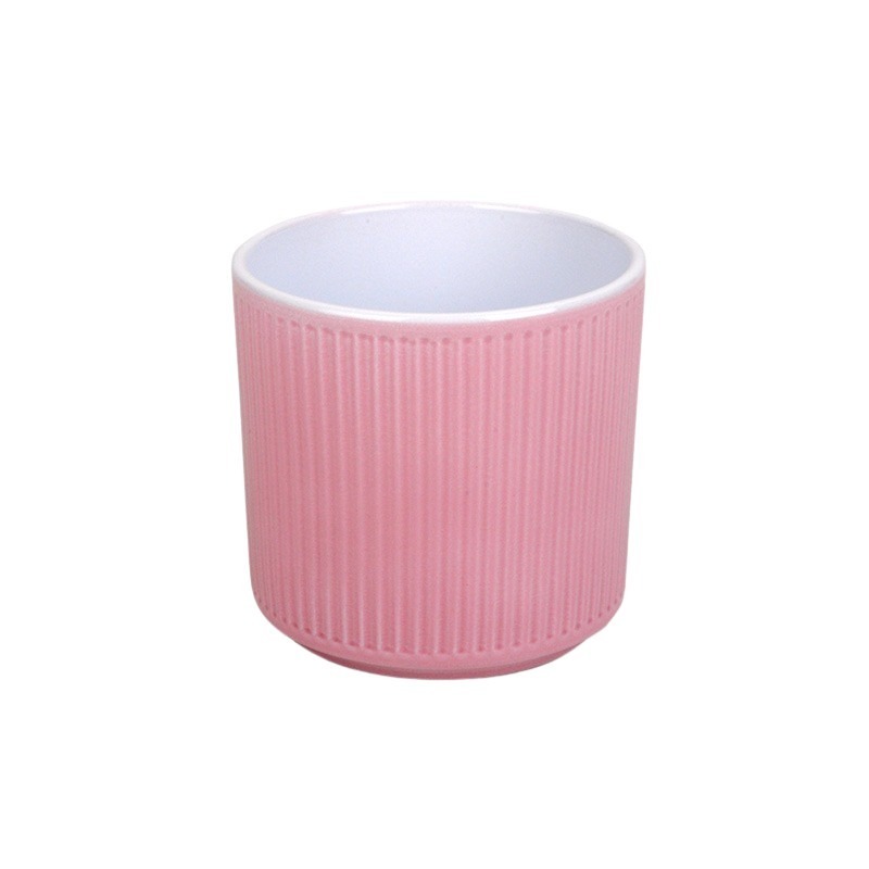 Stripes hengerkaspó rózsaszín 12cm