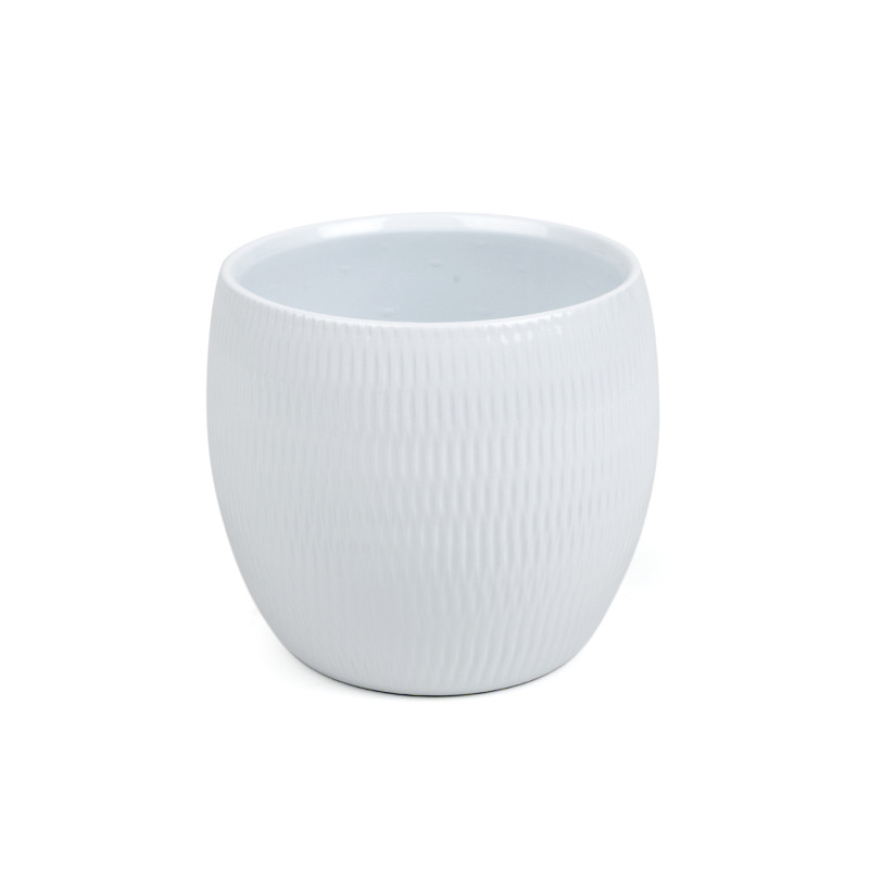 Plissee kerámia kaspó fehér 17cm