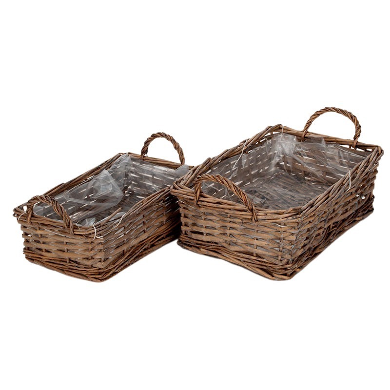 sz&ouml;gletes has&iacute;tott vessző t&aacute;l szett k&eacute;t f&uuml;llel sz&uuml;rke 31,5x21x10/14cm S/2