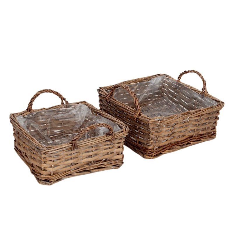 sz&ouml;gletes has&iacute;tott vessző t&aacute;l szett k&eacute;t f&uuml;llel sz&uuml;rke 25x25x10/15cm S/2