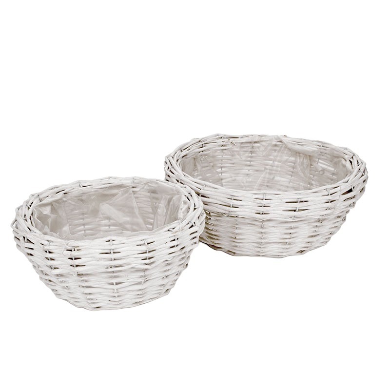 vastagperemes vessző tál szett fehér 31x12cm S/2