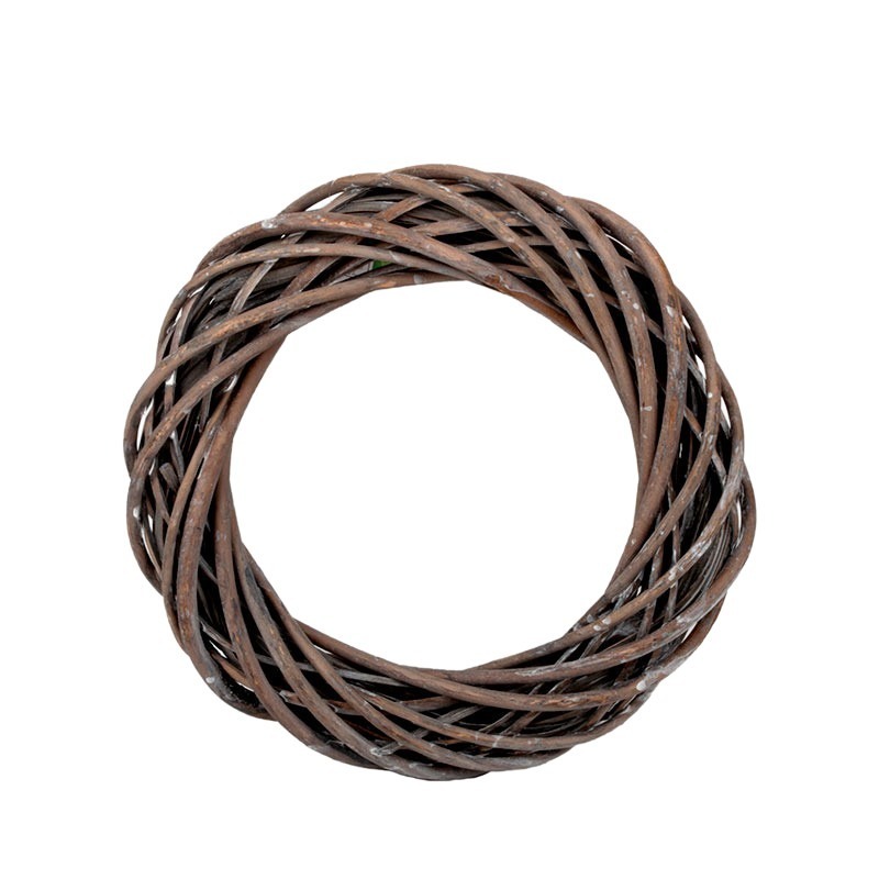 has&iacute;tott fa &eacute;s vessző koszor&uacute;alap sz&uuml;rke 25x5cm