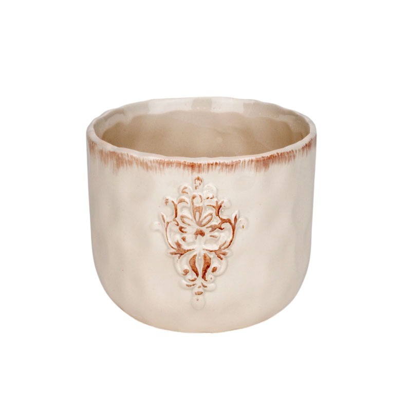 Delois kerámia kaspó krém 13,5x11,5cm