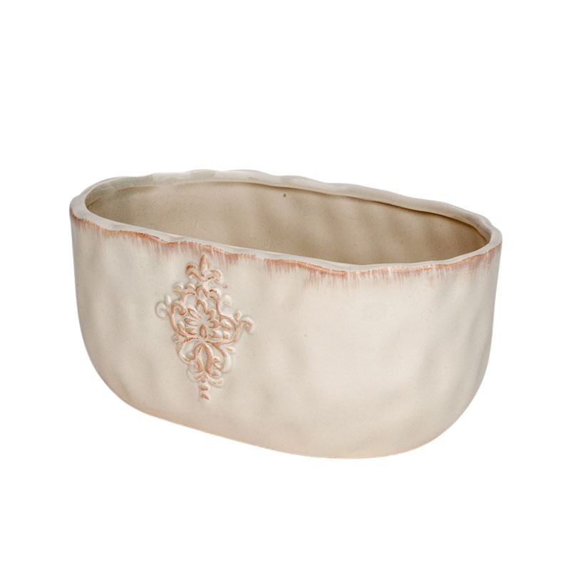 ov&aacute;lis Delois ker&aacute;mia t&aacute;l kr&eacute;m 23,5x14,5x10,5cm