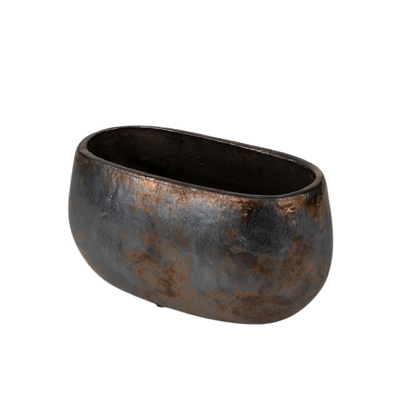 ovális Bronze kerámia tál 27x15x13,5cm