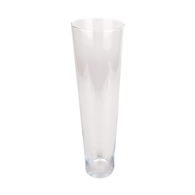 kónikus üveg váza 14x50cm