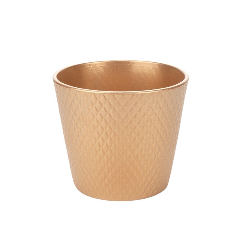 Harlekin kerámia kaspó arany 13cm