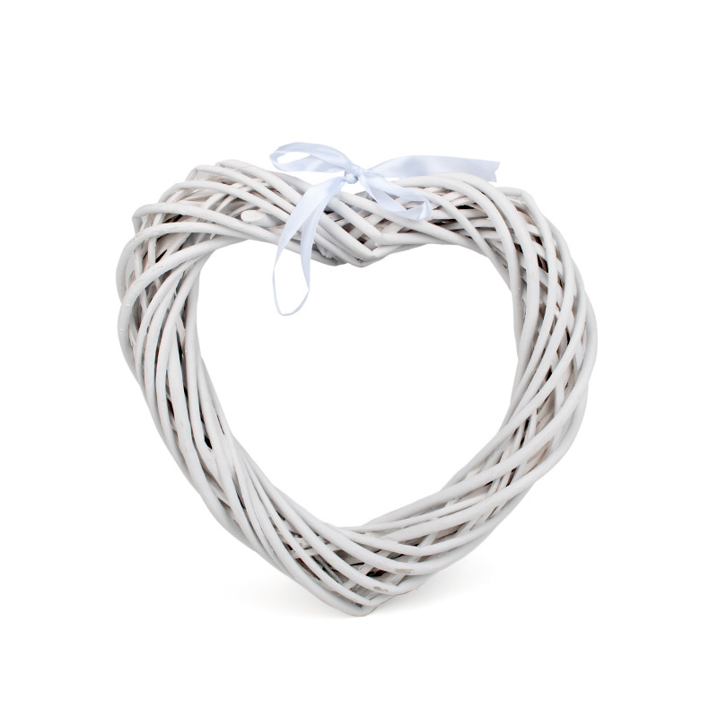 vessző sz&iacute;v masnival feh&eacute;r 30x30x5cm