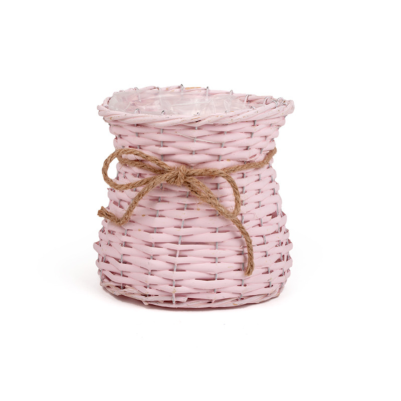 hasított vessző csupor masnival rózsaszín 18x18cm