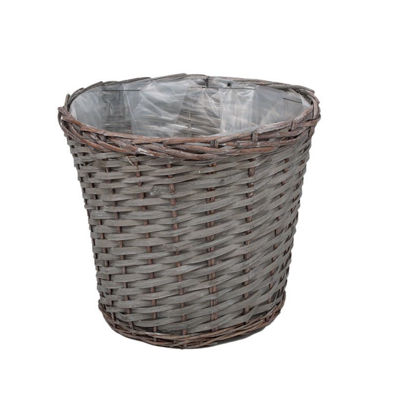 hasított fa kaspó szürke 35x30cm