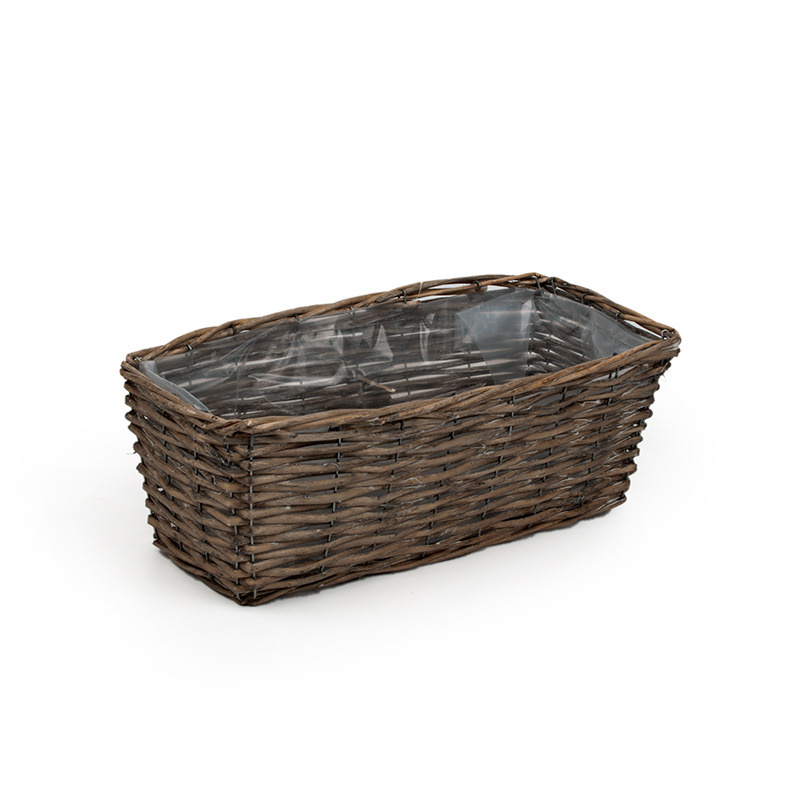 szögletes hasított vessző balkonláda szürke 43x20x16cm