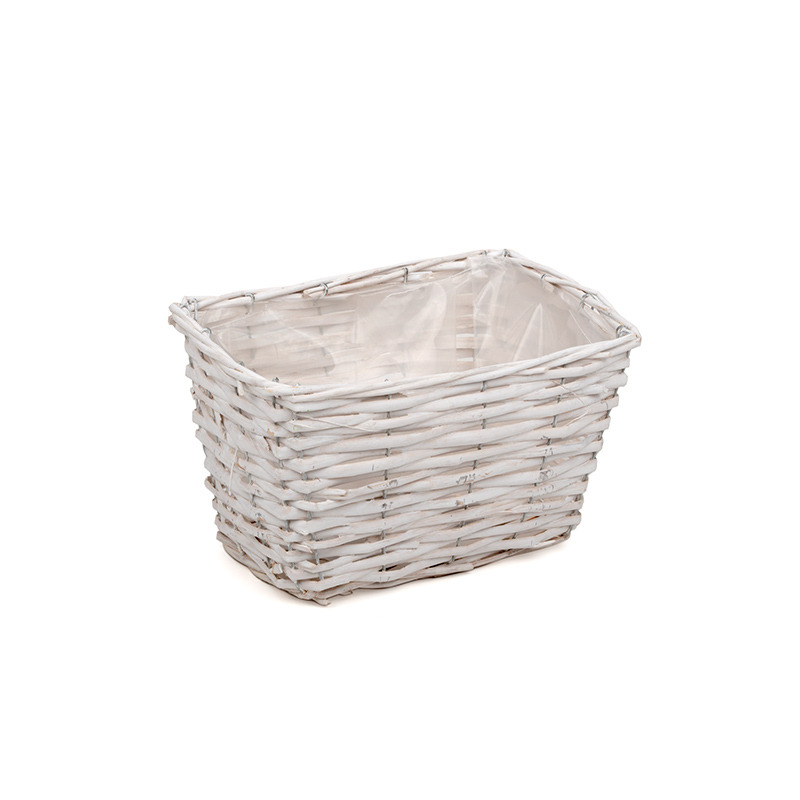 szögletes hasított vessző tál fehér 26x18x15cm