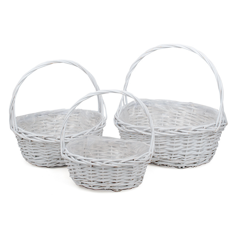 ov&aacute;lis has&iacute;tott vessző f&uuml;les kos&aacute;r szett feh&eacute;r 39x33x15/40cm S/3