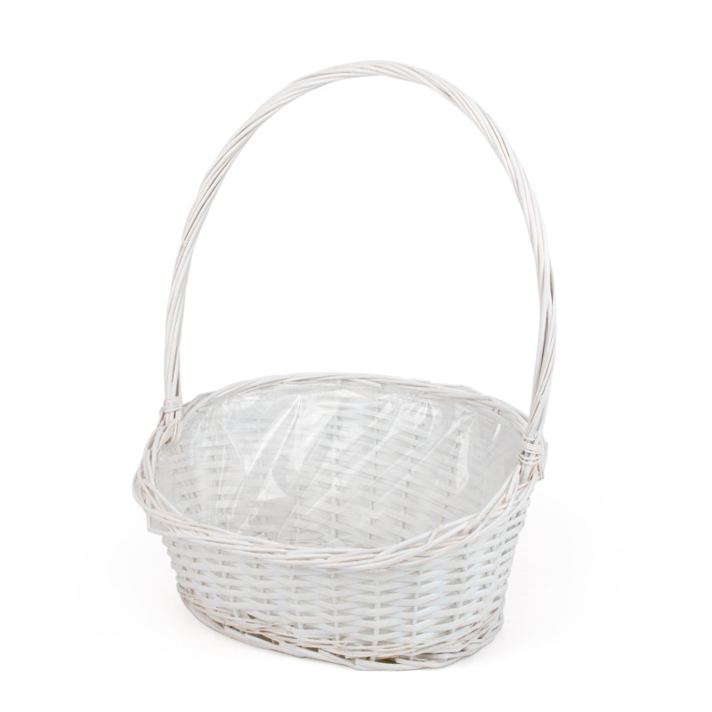 ov&aacute;lis has&iacute;tott vessző f&uuml;les kos&aacute;r feh&eacute;r 43x33x12/20,5/55cm