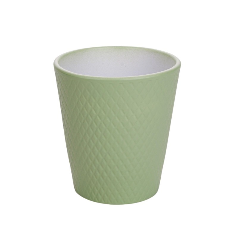 Harlekin orchidea váza matt  pisztácia 14cm