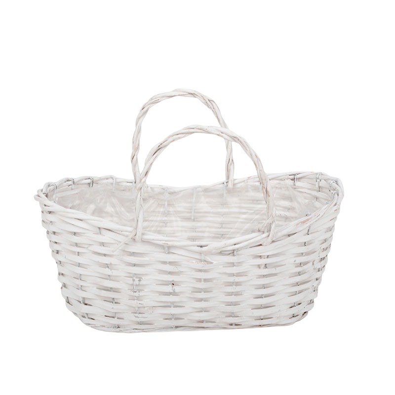 ovális hasított fa ridikül fehér 34x19x14,5/24cm