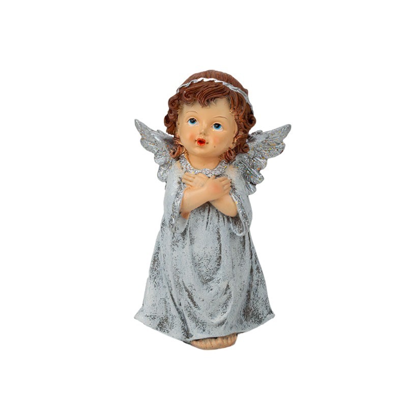 színes álló polirezin angyal 11x8x22cm