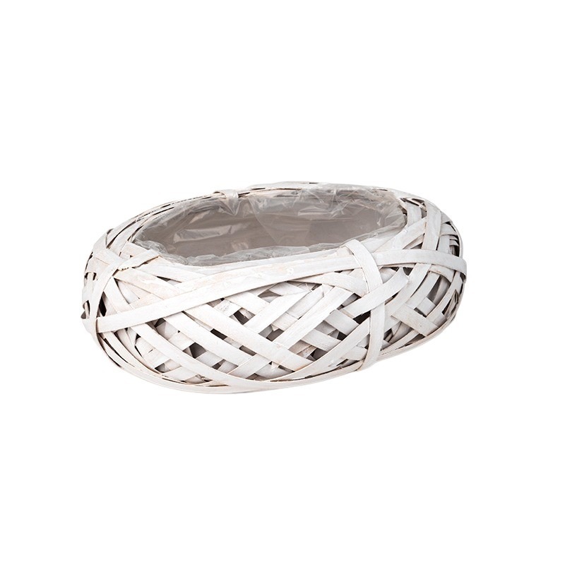 ovális madárfészek tál fehér 25x19x8,5cm