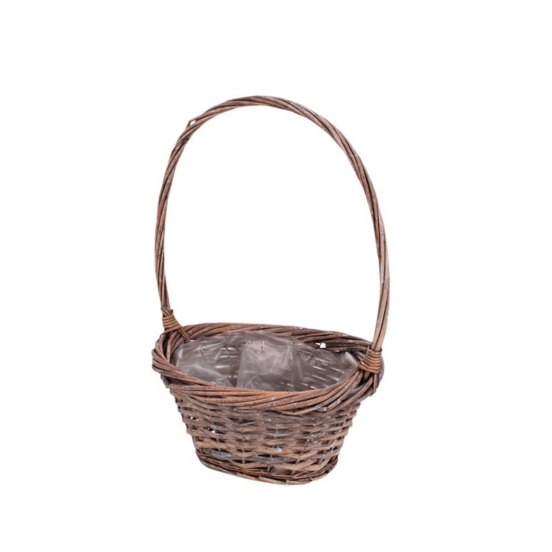 ov&aacute;lis vastagperemes has&iacute;tott vessző f&uuml;les kos&aacute;r sz&uuml;rke 28x21x13/42cm