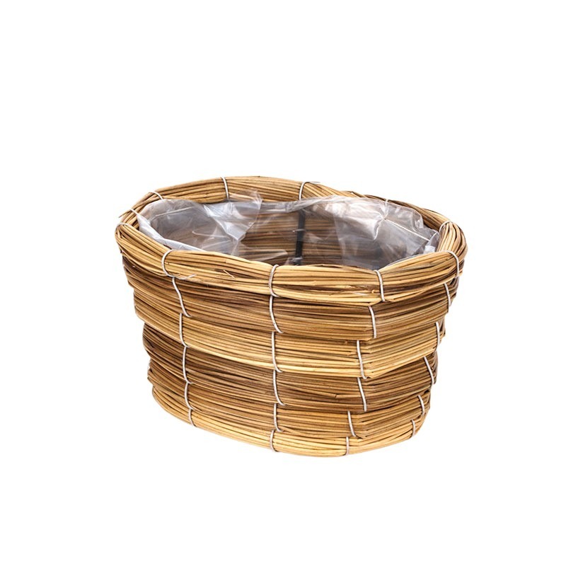 ovális gyékény tál natúr 17,5x13,5x10cm