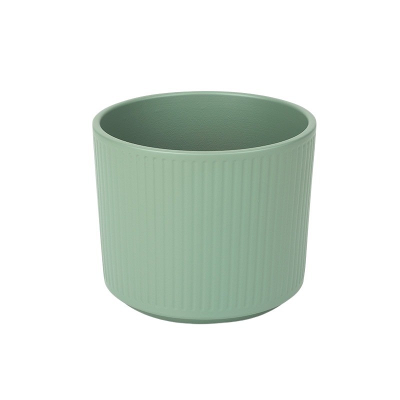 Stripes hengerkaspó matt zsályazöld 16cm