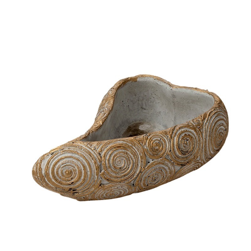 nyújtott szív alakú Circo kőtál antikolt arany 20x20x11cm