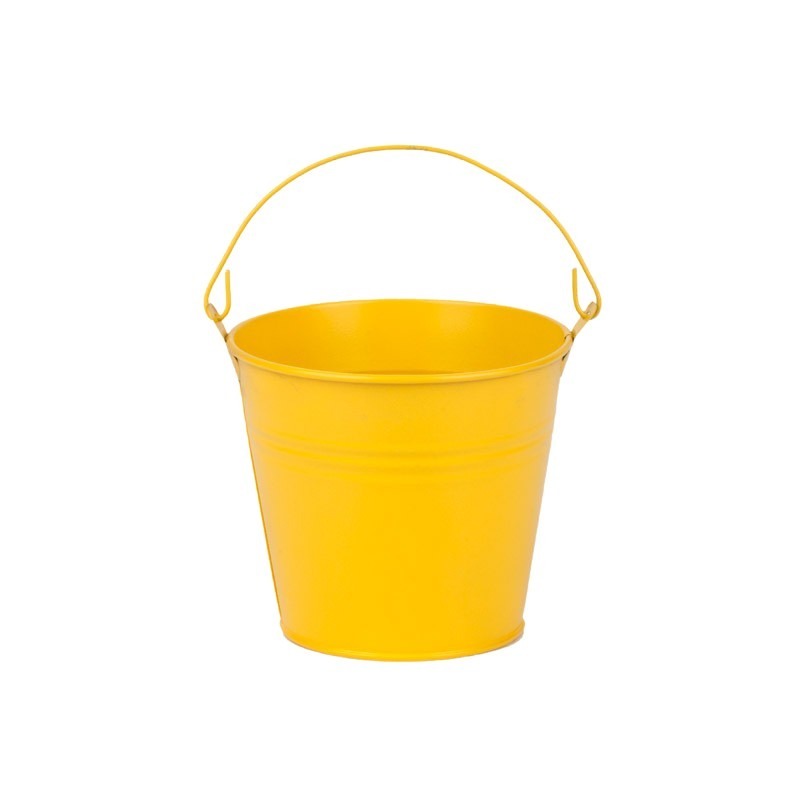 fém vödör matt sárga 15,6x14,8cm