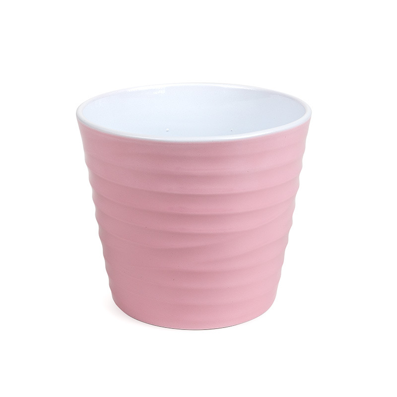 Wave kerámia kaspó rózsaszín 19cm