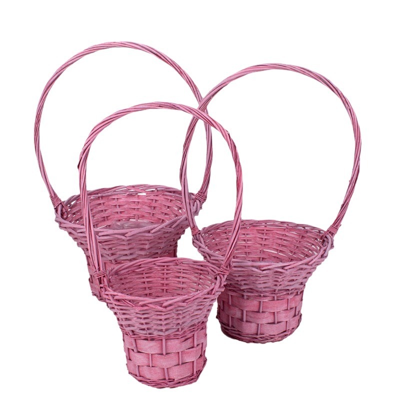 has&iacute;tott fa f&uuml;les kos&aacute;r szett pink 35x23/62cm S/3