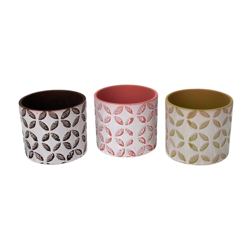 Crown hengerkaspó mix 8cm fehér-barna/rózsaszín/zöld