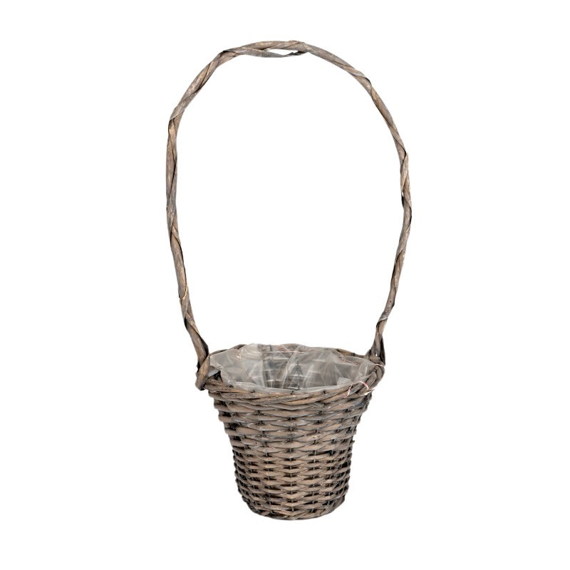 hasított vessző füles kosár szürke 20x14/48cm