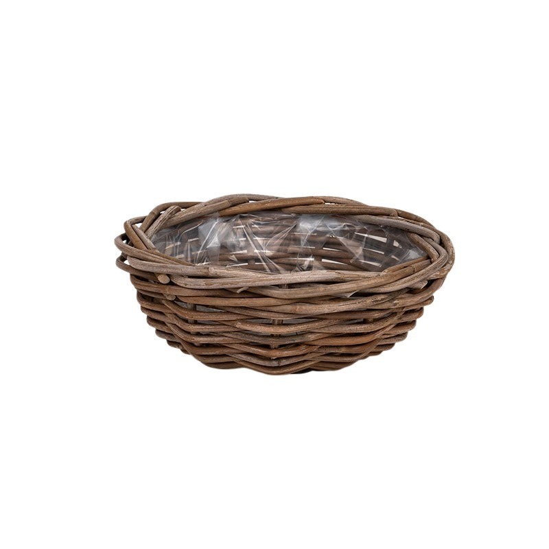 rattan ültetőtál barna 30x12cm