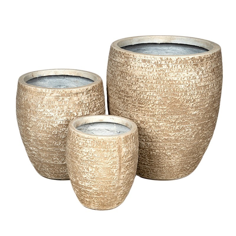 Ontario Monica kompozit növénytartó szett homokszín 25x28,5-44,5x50cm S3