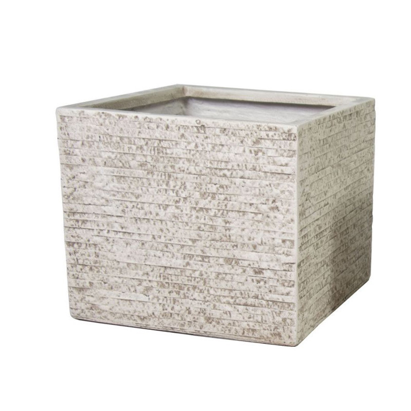 Ontario Cube kompozit növénytartó homokszín 44x44x38cm