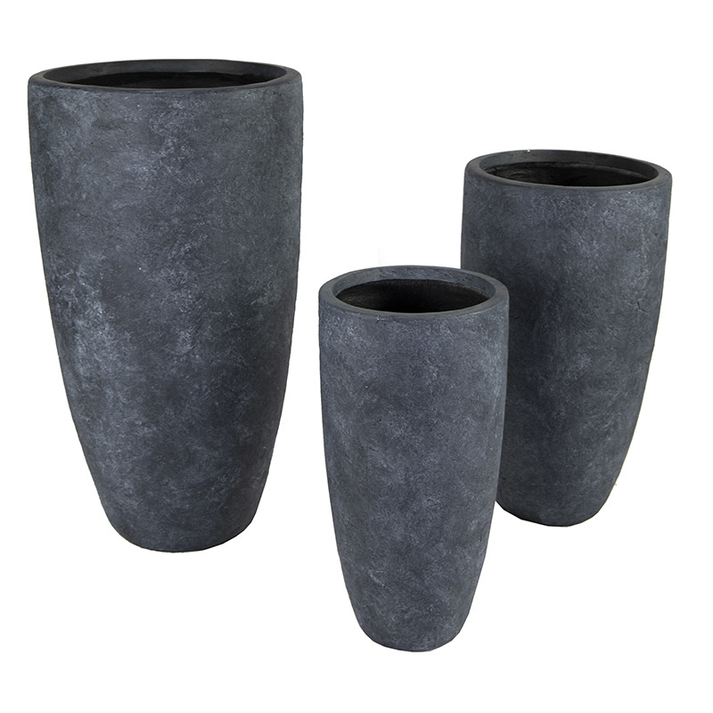 Alberta Vase Giant kompozit növénytartó grafit 34x66-56x100cm S3