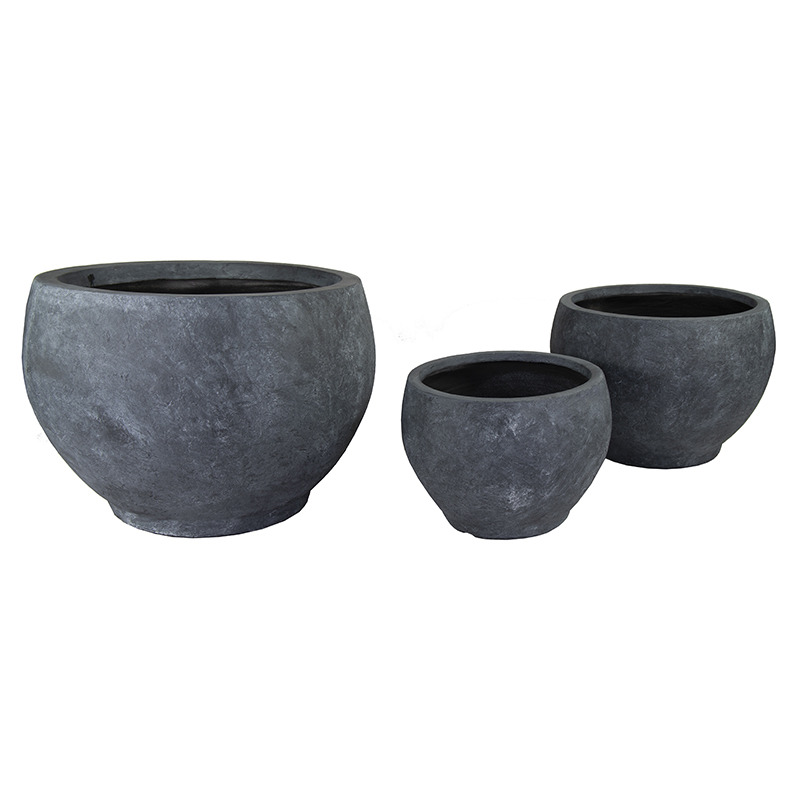 Alberta Globe Giant kompozit növénytartó szett grafit 63x45-110x76cm S3