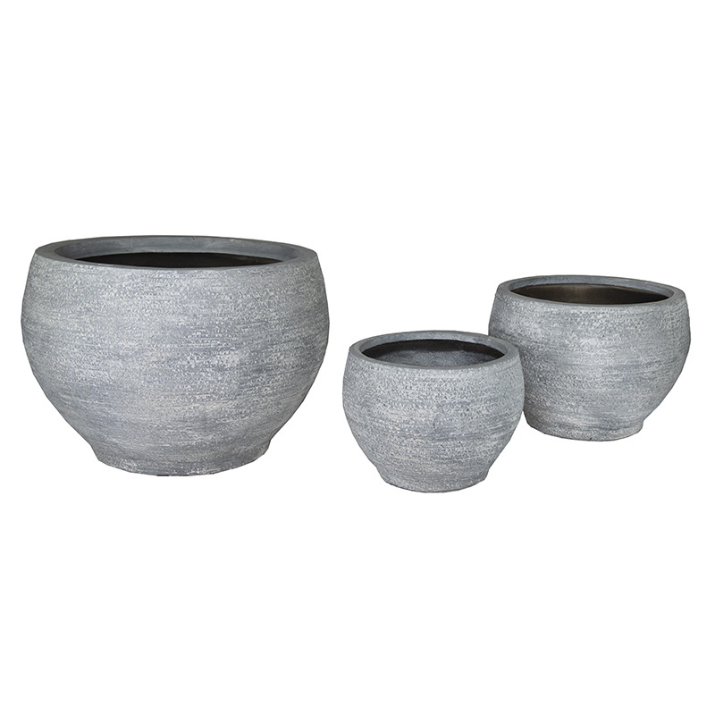 Ontario Globe Giant kompozit növénytartó szett szürke 63x45-110x76cm S3