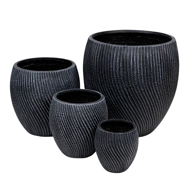 Vegas Monica kompozit növénytartó szett antracit 21x21-53x55cm S/4