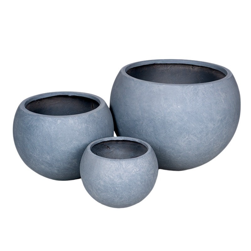 Atlanta Globe kompozit növénytartó szett szürke 28x21-54x39cm S3