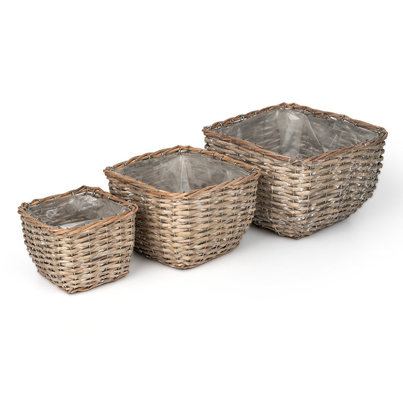 sz&ouml;gletes has&iacute;tott vessző &uuml;ltetőt&aacute;l szett sz&uuml;rke 25,5x25,5x17,5cm S3