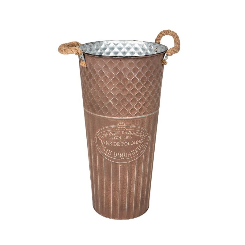 Loretta f&eacute;m v&aacute;za k&ouml;t&eacute;l f&uuml;llel barna 20x39,5cm