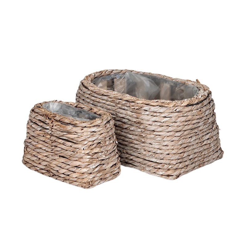 ov&aacute;lis fonott kos&aacute;r szett antikolt feh&eacute;r 28,5x14x14cm S/2