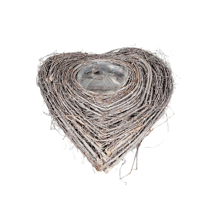 nyújtott szív alakú Atlin ültetőtál antikolt szürke 49x40x10cm