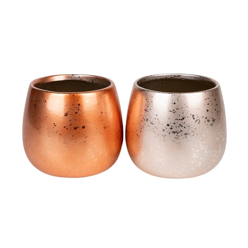 kerámia kaspó mix 12,5x13,5cm pezsgő-rose gold