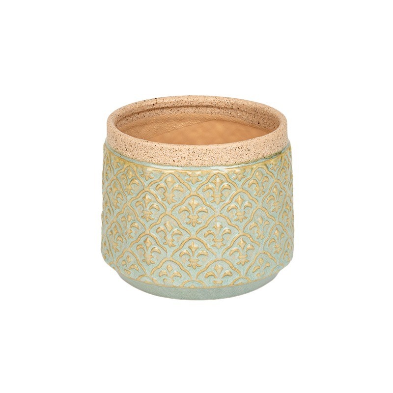 Montpellier kerámia kaspó topázzöld 13x11cm