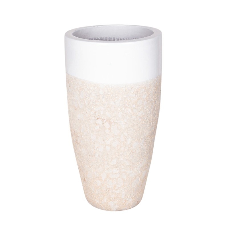 Adelaide Vase Giant kerámia növénytartó savmaratott fehér 46x90cm