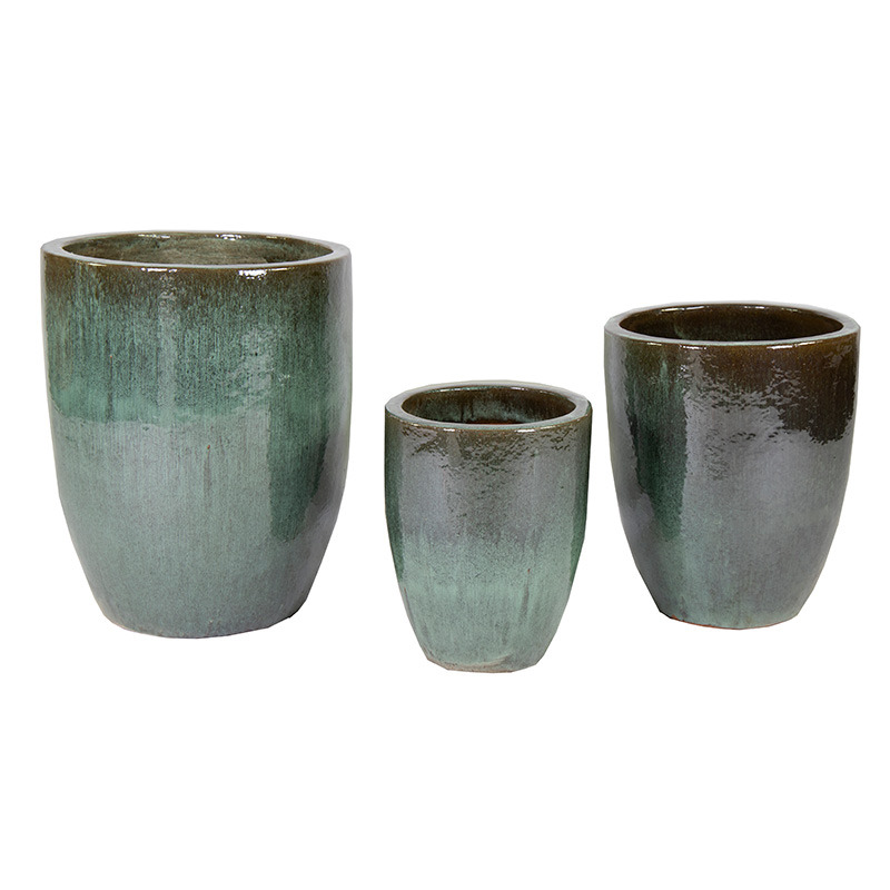 Kingston Classic High kerámia növénytartó szett mohazöld 35x44-54x67cm S3