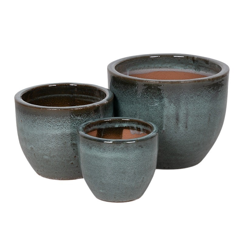 Davenport Classic kerámia növénytartó szett mohazöld 18x15-28x22,5cm S3