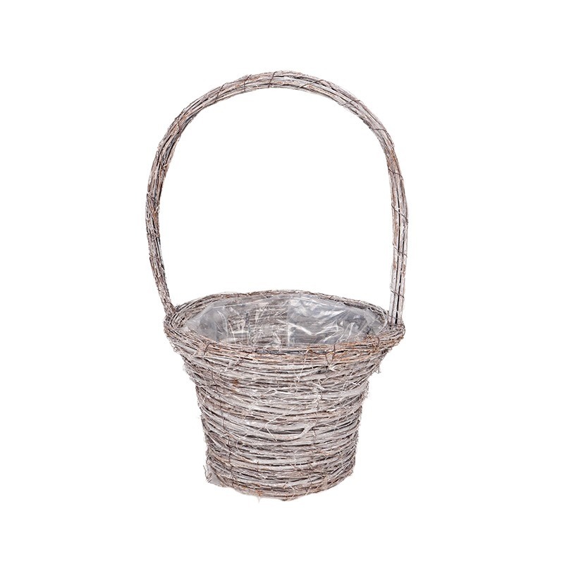 Atlin vessző füles kosár antikolt szürke 30,5x55cm